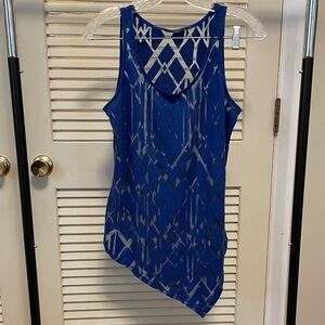 Apt. 9 Shear Navy Asymmetrical Tank Top